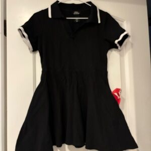 Black Skater Dress with White Trim
